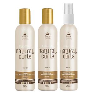 Avlon KeraCare Natural Curls Shampoo 240ml, Condicionador 240ml e Vinegar 240ml