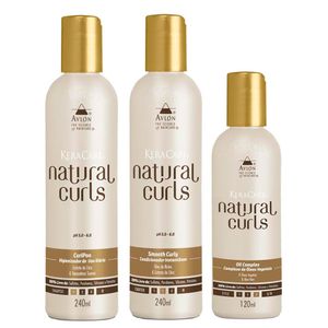 Avlon KeraCare Natural Curls Shampoo 240ml, Condicionador 240ml e Oil 120ml