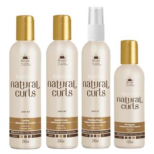 Avlon KeraCare Natural Curls Shampoo 240ml, Condicionador 240ml, Vinegar 240ml e Oil 120ml