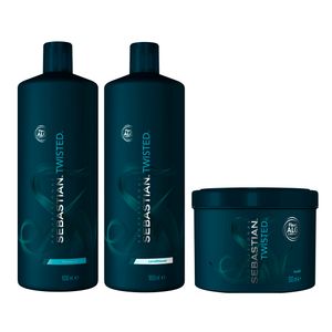 Sebastian Twisted Shampoo 1000ml, Condicionador 1000ml e Máscara 500ml