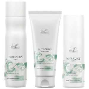 Wella NutriCurls Shampoo 250ml, Condicionador 200ml e Creme 150ml