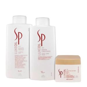 Wella SP Luxe Oil Keratin Shampoo 1000ml, Condicionador 1000ml e Máscara 400ml