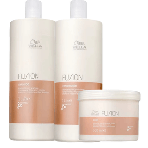 Wella Fusion Shampoo 1000ml, Condicionador 1000ml e Máscara 500ml