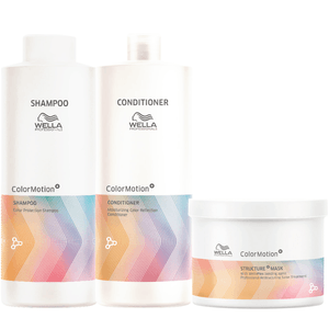 Wella Color Motion+ Shampoo 1000ml, Condicionador 1000ml e Máscara 500ml