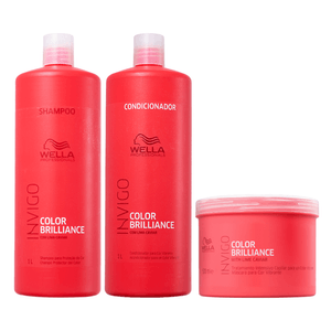 Wella Invigo Color Brilliance Shampoo 1000ml, Condicionador 1000ml e Máscara 500ml