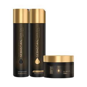 Sebastian Dark Oil Shampoo 250ml, Condicionador 250ml e Máscara 150ml