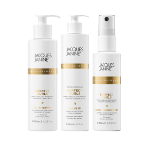 Jacques Janine Perfect Curls Spray 60ml, Leave-in 240ml e Gel 120ml
