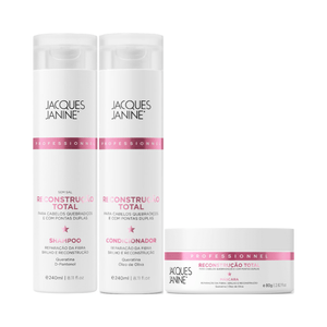 Jacques Janine Recontrução Total Shampoo 240ml, Condicionador 240ml e Máscara 80g