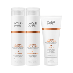 Jacques Janine Power Nutrition Shampoo 240ml, Condicionador 240ml e Leave-in 200ml