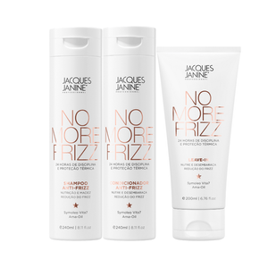 Jacques Janine No More Frizz Shampoo 240ml, Condicionador 240ml e Leave-in 200ml