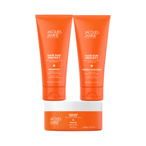 Jacques Janine Hair Sun Protect Shampoo 200ml, Condicionador 200ml e Máscara 80g