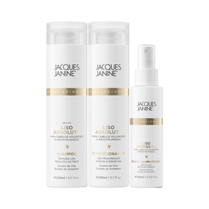 Jacques Janine Liso Absoluto Shampoo 240ml, Condicionador 240ml e Fluído 120ml