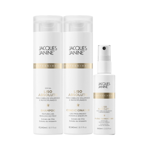 Jacques Janine Liso Absoluto Shampoo 240ml, Condicionador 240ml e Fluído 60ml