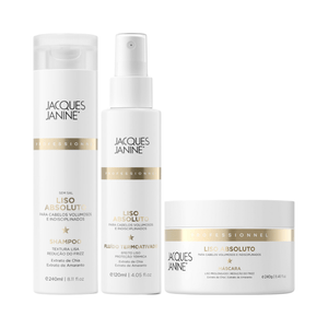 Jacques Janine Liso Absoluto Shampoo 240ml, Máscara 240g e Fluído 120ml