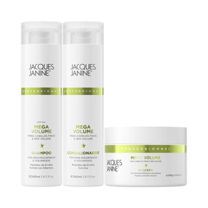 Jacques Janine Mega Volume Shampoo 240ml, Condicionador 240ml e Máscara 240g