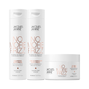 Jacques Janine No More Frizz Shampoo 240ml, Condicionador 240ml e Máscara 240g