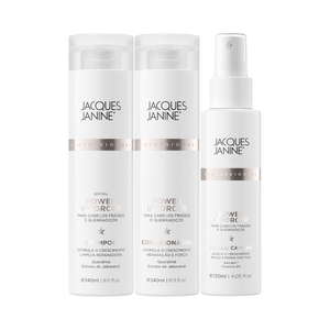 Jacques Janine Power Inforcer Shampoo 240ml, Condicionador 240ml e Tônico 120ml