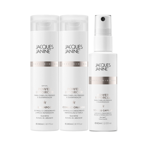 Jacques Janine Power Inforcer Shampoo 240ml, Condicionador 240ml e Tônico 60ml