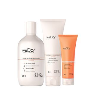 WeDo Light & Soft Shampoo 300ml, Cond 250ml, Night Cr 100ml