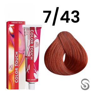 Wella Color Touch Tonalizante 7/43 Louro Médio Avermelhado Dourado Vibrant Reds 60ml