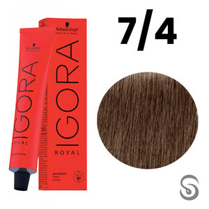 Schwarzkopf Igora Royal Coloração 7/4 Louro Médio Bege  60ml