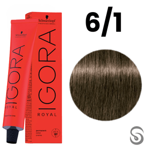 Schwarzkopf Igora Royal Coloração 6/1 Louro Escuro Cinza  60ml