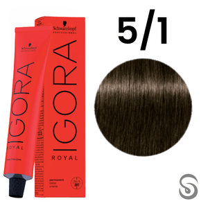 Schwarzkopf Igora Royal Coloração 5/1  Castanho Claro Cinza 60ml