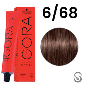 Schwarzkopf Igora Royal Coloração 6/68 Louro Escuro Marrom Vermelho  60ml