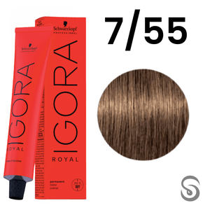 Schwarzkopf Igora Royal Coloração 7/55 Louro Médio Dourado Extra  60ml