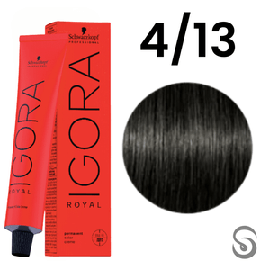 Schwarzkopf Igora Royal Coloração 4/13 Castanho Médio Cinza Mate  60ml