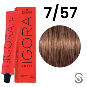 Schwarzkopf Igora Royal Coloração 7/57 Louro Médio Dourado Cobre  60ml