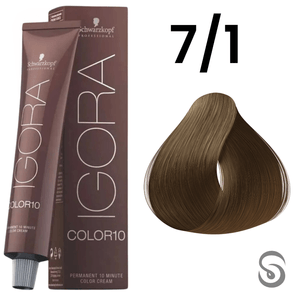 Schwarzkopf Igora COLOR10 Coloração 7/1 Louro Médio 60ML