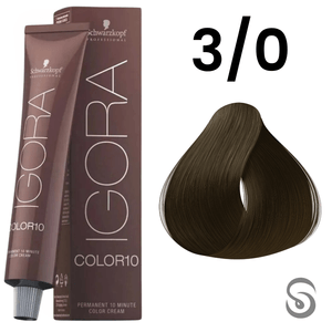 Schwarzkopf Igora Color10 Coloração 10 3/0 Castanho Escuro 60ml