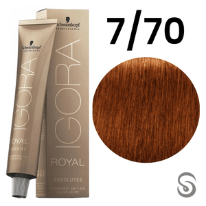 Schwarzkopf Igora Absolutes Coloração 7/70 Louro Médio Cobre Natural 60ml