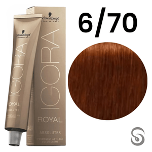 Schwarzkopf Igora Absolutes Coloração 6/70 Louro Escuro Cobre Natural 60ml