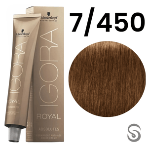 Schwarzkopf Igora Absolutes Coloração 7/450  Louro Médio Bege Dourado 60ml