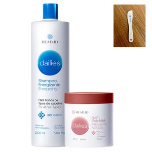 Head.ID Dailies Shampoo 1000ml Mask Nutri 500ml +Espátula