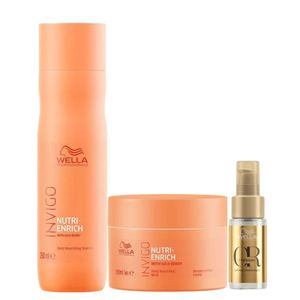 Wella Invigo Nutri-Enrich Shampoo 250ml, Máscara 150ml e Óleo 30ml