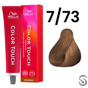 Wella Color Touch Tonalizante 7/73 Louro Médio Marrom Dourado Deep Browns 60ml